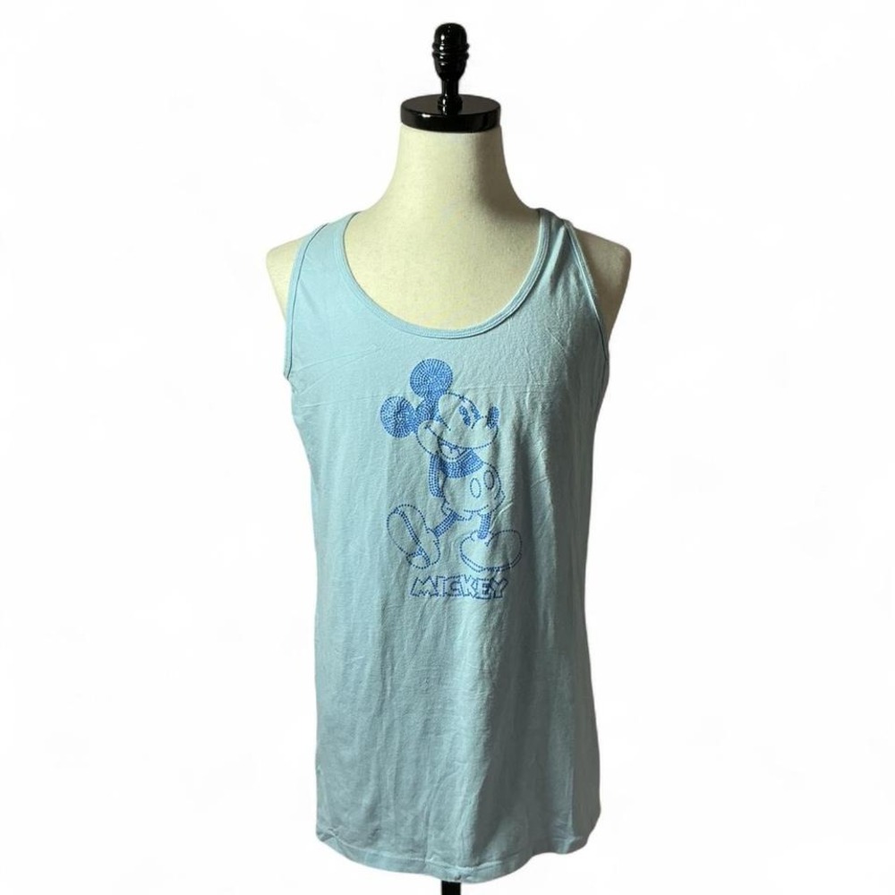 Disney Store Mickey Mouse Tank Top Sleeveless Shirt Blue XL‎